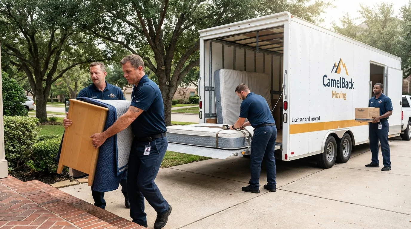 Crew loading residential truck for cross-state move from Alexander City, AL